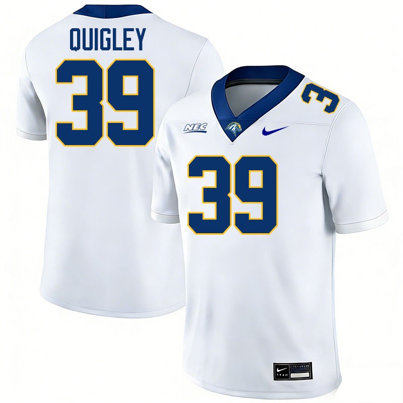 New Haven Chargers #39 Liam Quigley College Football Jerseys,Uniforms Stitched-White